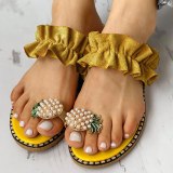 2019 Women's Slippers Summer Bohemia Style Beach Casual Shoes Flip Flops Clip Toe Pineapple Fruit Cute Outdoor Vacation Slipper