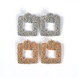 Alloy Grinding Geometric Block Earrings