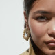 Alloy Grinding Geometric Block Earrings