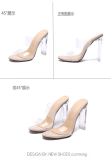 Large women's slippers transparent thick high heels casual women's sandals