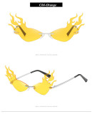 Vintage Cat Eye Triangle Sunglasses Cool Sun Glasses Men Big Rimless Cateye Hollow Sunglasses Female Luxury Trending Shades