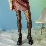 Leopard Design Thin Slim Women Tights Stocking Elastic Black Panty Hose