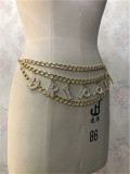 European and American INS with Drill Letters DRIPPIN Pendant Waist Decoration Multi-layer Waist Chain