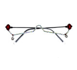 2019 Fashion eyeglasses Alloy Frame for Women Star Drop Lensless Chain Pendant Decoration Half Frame Luxury Diamond Glasses