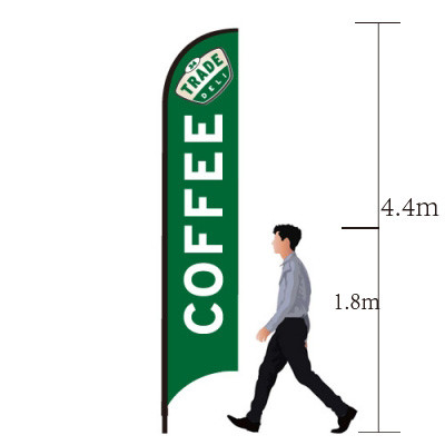 Wave Shape 5M Feather Flags with Custom Graphics