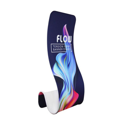 S Curved Tension Fabric Banner Stand with Custom Graphics