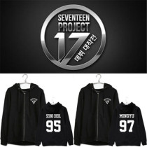 Kpop Merchandise Seventeen Zipper Hoodie Unisex Sweatershirt Sweater Wonwoo Coat Pullover