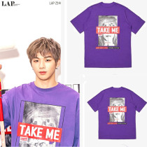 KPOP WANNA ONE T-shirt Kang Daniel Tshirt Casual Purple Tee Tops