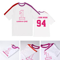 K-POP Wanna One T-shirt Splice Tshirt Lee Dae Hwi Kang Daniel Tee (Lai Kuan Lin)