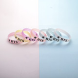 1pc KPOP BTS Bracelet SUGA V Silicone Wristband Jungkook TATA COOKY Luminous Bracelets