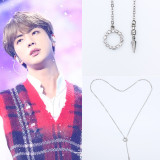 1pc KPOP BTS Jin Necklace Bangtan Boys Pendant Jewelry Fans Gift Accessories