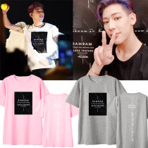 KPOP GOT7 T-shirt GOT7 combination BAMBAM BLACK FEATHER concert around the game with the same paragraph short-sleeved T-shirt