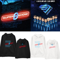 KPOP SUPER JUNIOR sweater World Tour Concert SUPER SHOW 8 surrounding the same paragraph hooded sweater loose hooded clothes