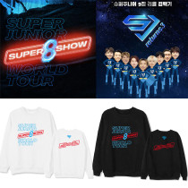 Kpop SUPER JUNIOR sweater World Tour Concert SUPER SHOW 8 the same paragraph round neck sweater