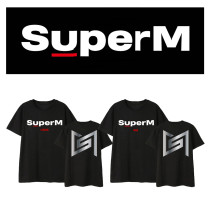 Kpop SUPER M T-shirt official with the same paragraph short-sleeved T-shirt Korean version of the loose fashion bottoming shirt KAI,LUCAS