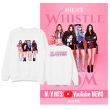 Kpop BLACKPINK sweater with the same paragraph round neck sweater plus velvet thin section loose sweater
