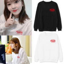Kpop IZONE Sweater with the same Round Neck Sweater Loose and Velvet Thin Autumn and Winter Tops
