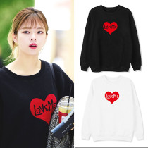 Kpop TWICE Combination Surrounding Street Shooting Clothes with the same Sweater Print Loose Round Neck Sweater