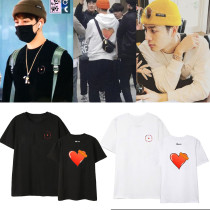 Kpop GOT7 T-shirt BULLET TO THE HEART Album Mirrors Same Short Sleeve Bottoming Shirt JACKSON