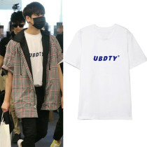 Kpop IKON T-shirt Chan Woo Airport Street Shot with the Same Short-sleeved Korean Loose T-shirt