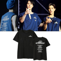 Kpop GOT7 T-shirt Concert KEEP SPINNING Jackson Wang same Clothes Summer Short Sleeve Shirt