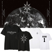 Kpop EXO five tour PLANET # 5 concert ChanYeol SeHun same short-sleeved T-shirt