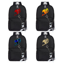 Kpop Anime Fairy Tail Pattern Printed Satchel Chain Backpack Backpack Canvas Bag