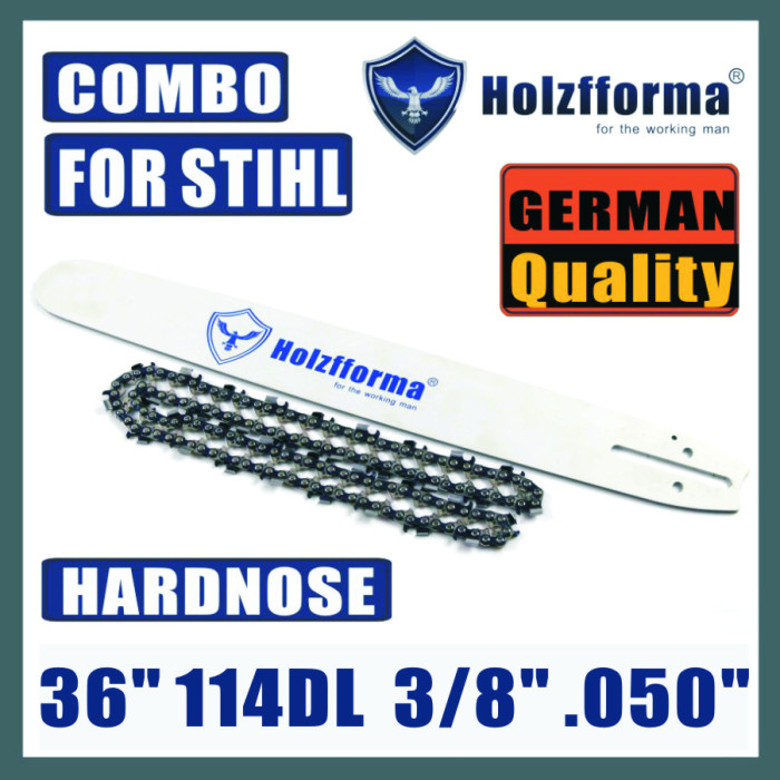 36 Inch 3/8 .050 114DL Full Chisel Saw Chain and Guide Bar For Stihl MS440 MS441 MS460 MS461 MS660 MS661 044 046 066 Chainsaw