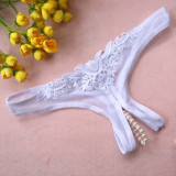 White Pearl Crotchless Panty 9626