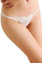 White Sweet Lace Heart G-string 162
