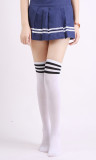 Sporty Athletic Striped Thigh Highs 6003