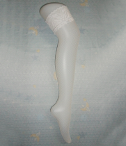 White Lace Top Fishnet Thigh Highs 2066