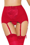 Red Mesh And Lace Garter Belt 1183