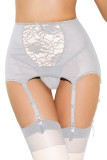 White Mesh And Lace Garter Belt 1183