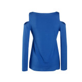 Long Sleeve Lace Up Cold Shoulder T Shirt 0123