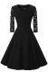 3/4 Lace Sleeve Vintage Swing Dress 1545