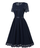 Lace Insert Vintage Dress 1557