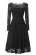 Vintage Style Formal Lace Swing Dress 1542