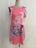 Floral Cold Shoulder A-line Dress With Pocket 3045