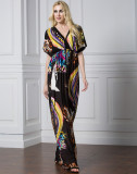 Women Plus Size Kimono Maxi Dress 5062