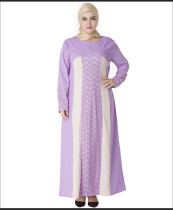 Plus Size Muslim Women Prayer Dress Purple 2007