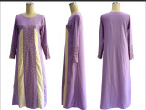 Plus Size Muslim Women Prayer Dress Purple 2007