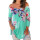 Women Off Shoulder Drape Floral Print 3 4 Sleeve Blouses Tops 6284