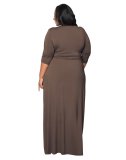 Half Sleeve Plus Size Sweetheart Maxi Dress 823