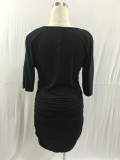 Black Wrap Front Mini Dress 2561