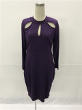 Long Sleeve Cut Out Bodycon Party Dress 3402