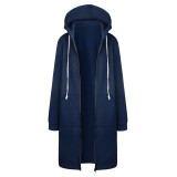 Plus Size Sweater Hoodie Jacket Blue 0581