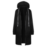 Plus Size Sweater Hoodie Jacket Black 0581