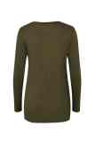 Knot Front Long Sleeve Tee Army Green 097