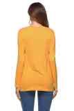 Knot Front Long Sleeve Tee Yellow 097
